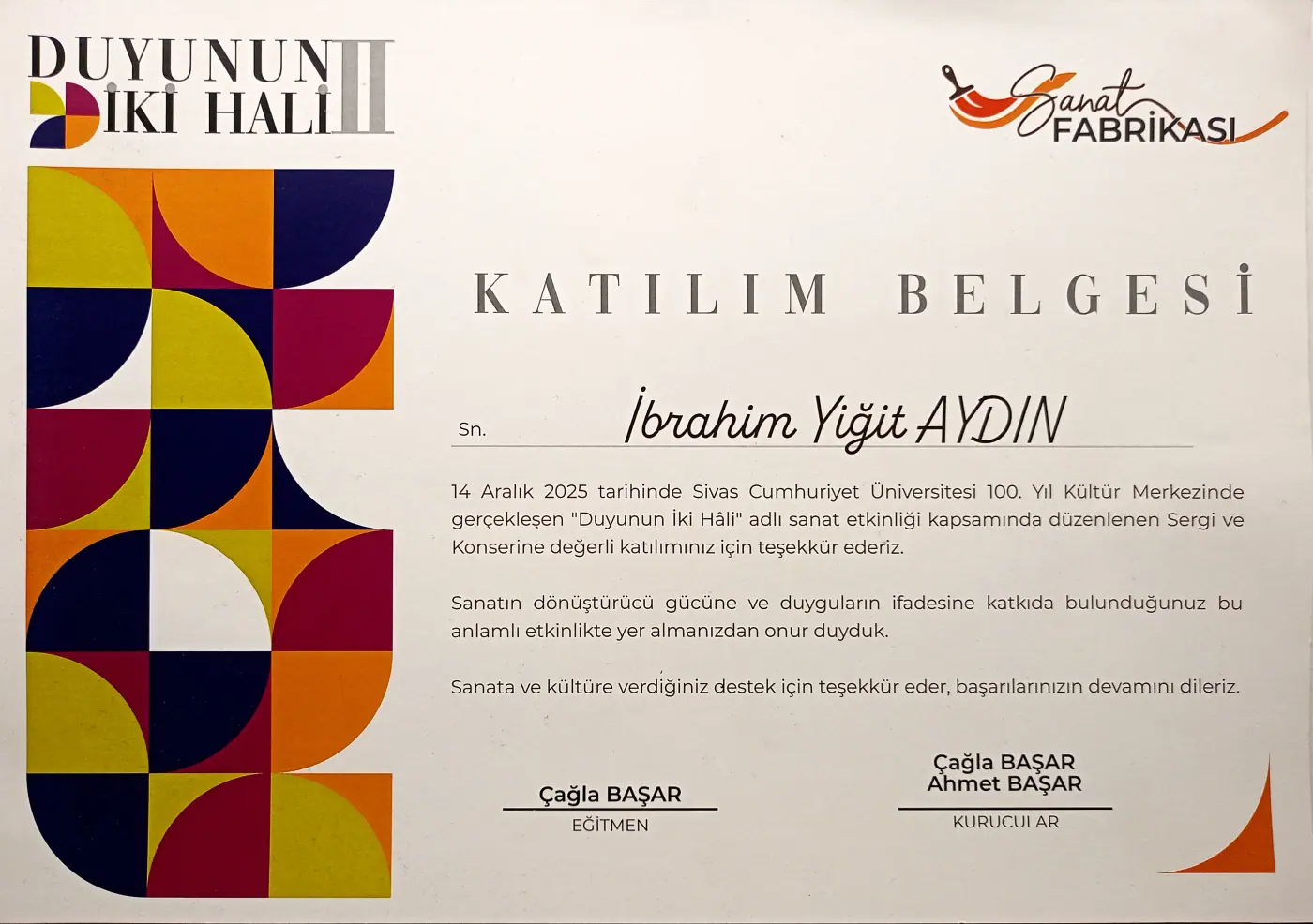 Duyunun İki Hali II etkinliği
